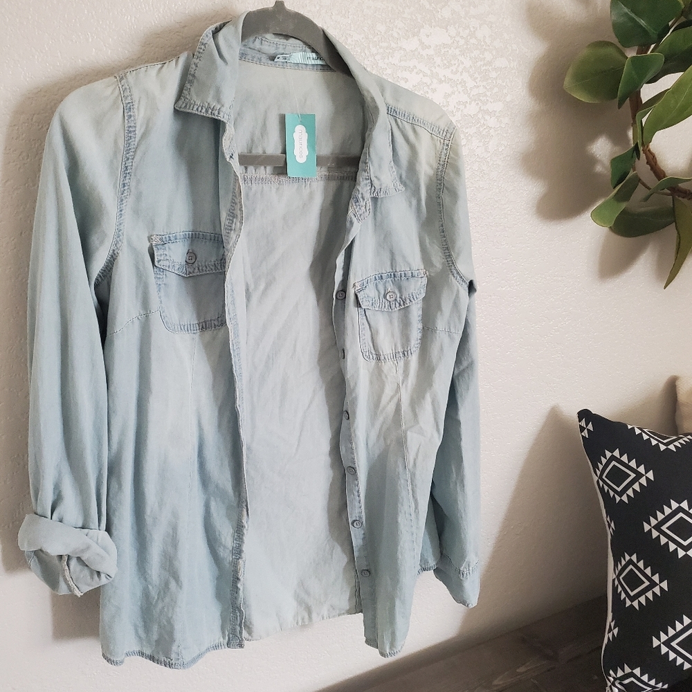 Light Wash Chambray Button Down